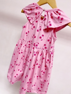 Pronta entrega - Vestido Mullet gola babado cherry detalhe botao perola - comprar online