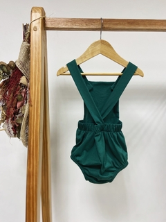 Imagem do pronta entrega - Romper baby botões madeira natural verde