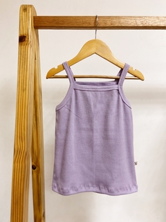 Pronta entrega - regata alça kids canelada lavanda - comprar online