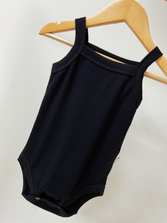 Pronta entrega - body regata baby canelado preto