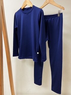 Pronta Entrega - Conjunto térmico confort flanelado marinho - comprar online
