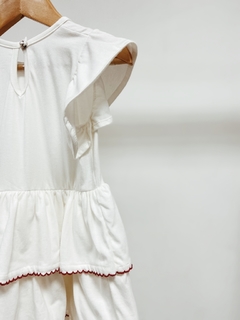 Pronta entrega - Vestido Mullet babados off picueta vermelho botao pérola na internet