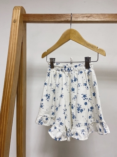 Imagem do Pronta entrega - shorts babado floral azul vintage