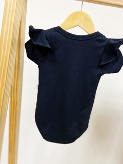 Imagem do PRONTA ENTREGA - Body manga curta com babado liso basics Preto