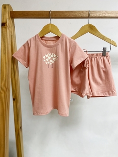 Pronta Entrega - Pijaminha curto gloss ovelhinha corações brilha no escuro - You Boy Kids