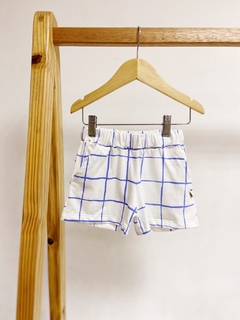 Pronta entrega - shorts bolso lateral blue grid na internet