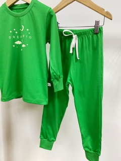 Pronta Entrega - Pijaminha longo hortela brilha no escuro
