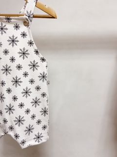 Pronta entrega - jardineira kids off flocos de neve preto na internet