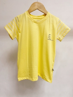 Imagem do Pronta entrega - Camiseta kids manga curta you are my sunshine manga yellow Stripes