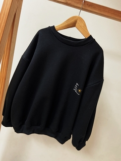 Pronta entrega - casaco moletom oversized peluciado preto you are my sunshine - comprar online