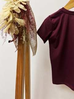 Pronta entrega - Camiseta manga curta lisa vinho - You Boy Kids