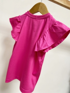 Pronta entrega - Blusa kids babado pitaya na internet