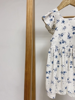 Pronta entrega - Vestido kids estampado babado costas floral azul vintage - You Boy Kids