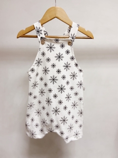 Pronta entrega - jardineira kids off flocos de neve preto na internet