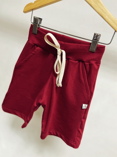 Pronta entrega - Bermuda jogger moletinho Marsala
