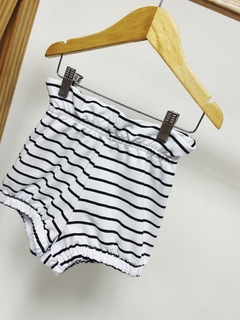 Pronta entrega - Shorts baby cintura alta Moletinho estampado listras na internet
