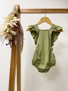 Pronta entrega - Romper baby babado liso oliva na internet