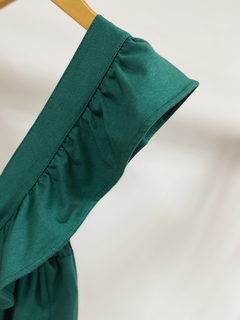 Pronta entrega - Salopete alça babado liso verde - loja online