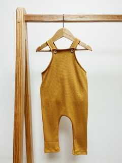 Pronta entrega - Jardineira baby canelado mostarda - na internet