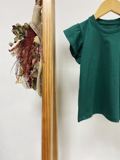 Pronta entrega - Blusa manga babado kids liso basics verde na internet