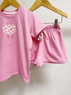 Pronta Entrega - Pijaminha curto tutti-frutti ovelhinha corações brilha no escuro - You Boy Kids