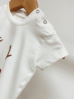 Pronta Entrega - Camiseta baby manga curta off Estampa rena - You Boy Kids