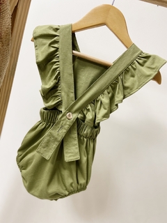 Imagem do Pronta entrega - Romper baby babado liso oliva