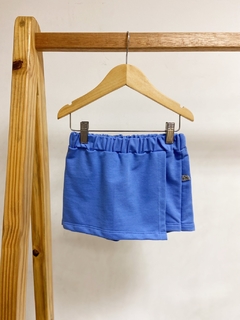 Pronta entrega - Shorts saia kids moletinho blue