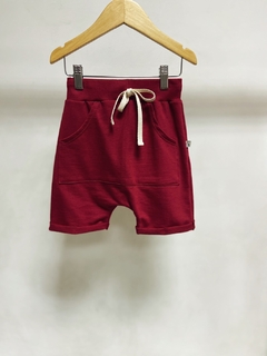 Pronta entrega - Bermuda Saruel kids bolso canguru moletinho Marsala - You Boy Kids