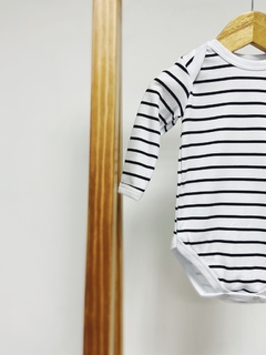 Pronta entrega - Body manga longa estampado listras - comprar online