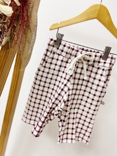 Pronta entrega - Bermuda Jogger kids Estampado off xadrez vinho na internet