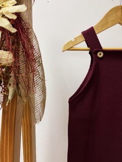 Imagem do Pronta entrega - Jardineira baby canelado vinho