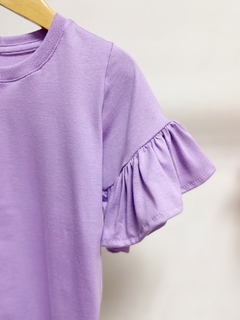 Pronta entrega - Blusa Kids manga curta com babado lilac - comprar online