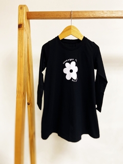 Pronta entrega - Vestido trapézio manga longa remember to breathe - You Boy Kids