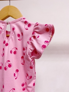 Imagem do Pronta entrega - Blusa babado cherry detalhe botao perola