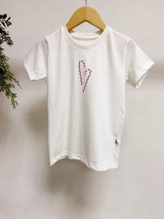 Pronta entrega - Camiseta kids off manga curta bengalinha coração marsala