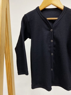 PRONTA ENTREGA - Cardigan baby canelado liso basics preto - comprar online