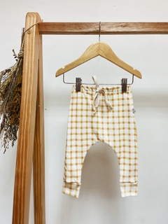 Pronta entrega - Calça Baby Harém Xadrez mostarda na internet