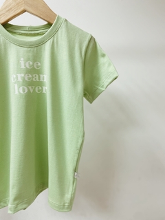 Pronta entrega - Camiseta manga curta ICE CREAM LOVER verde fabula - comprar online