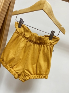 Shorts kids cintura alta Moletinho mostarda na internet