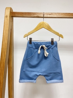 Pronta entrega - Bermuda Saruel Kids Bolso Canguru denim - comprar online
