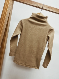 Pronta entrega - Blusa gola alta kids canelado avelã