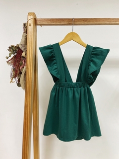 Pronta entrega - Salopete alça babado liso verde - comprar online