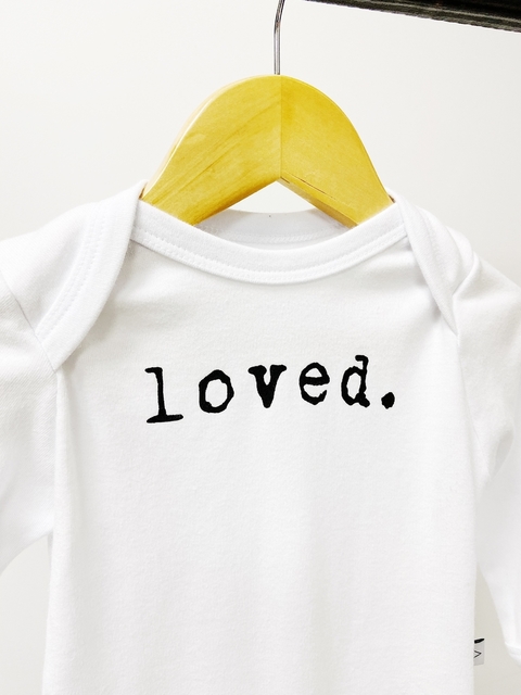 Pronta Entrega - Body Manga Longa loved. Branco