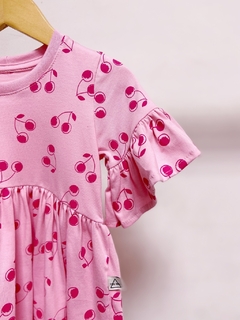 Pronta entrega - Vestido Mullet manga curta com babado cherry na internet