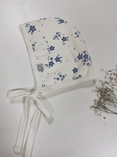 Pronta entrega - Touca baby Vintage floral azul vintage - comprar online