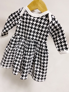 Pronta entrega - Body Vestido manga longa xadrez