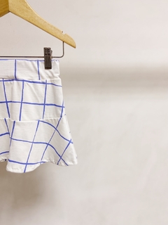 Pronta entrega - Saia babado blue grid na internet