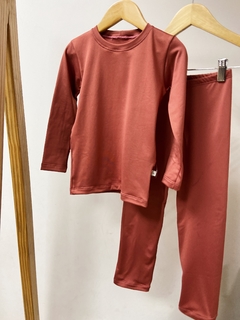 Pronta Entrega - Conjunto térmico confort flanelado ferrugem