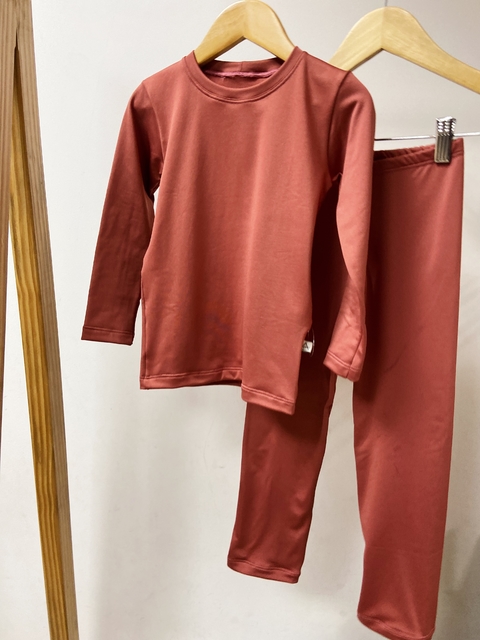 Pronta Entrega - Conjunto térmico confort flanelado ferrugem